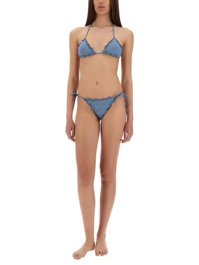 Mc2 Saint Barth Sangallo Sagittarius Miami Bikini Bottom In Blue