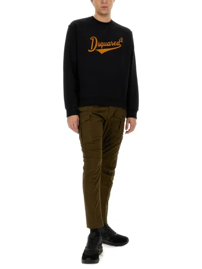 Dsquared2 Olive Cotton Blend Cargo Trousers