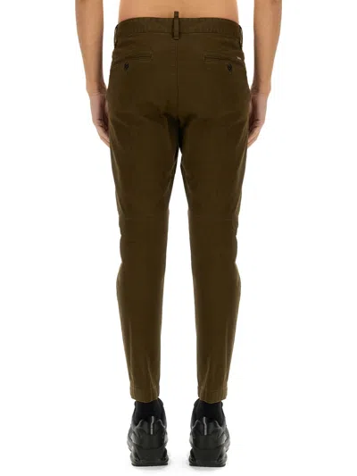 Dsquared2 Olive Cotton Blend Cargo Trousers