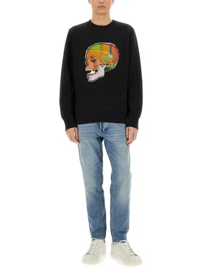 Ps By Paul Smith Ps Paul Smith "skull Sketch" Print Sweatshirt In Black