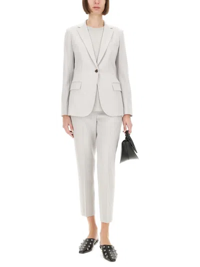 Theory Staple Blazer In Admiral Crepe In White