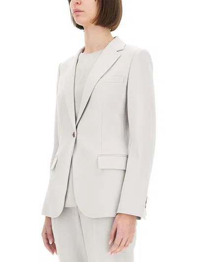 Theory Staple Blazer In Admiral Crepe In White