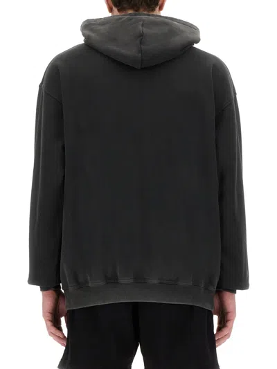 Represent Black Hoodie With Fixed Hood And Maxi Print On The Front In Cotton Man In Black