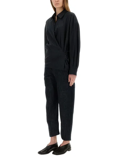 Lemaire Twisted High-rise Cropped Jeans In Black