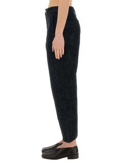 Lemaire Twisted High-rise Cropped Jeans In Black