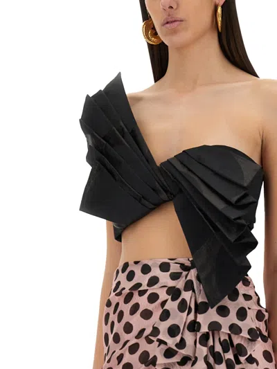 Nina Ricci Twisted Polka Dots Top In Multi