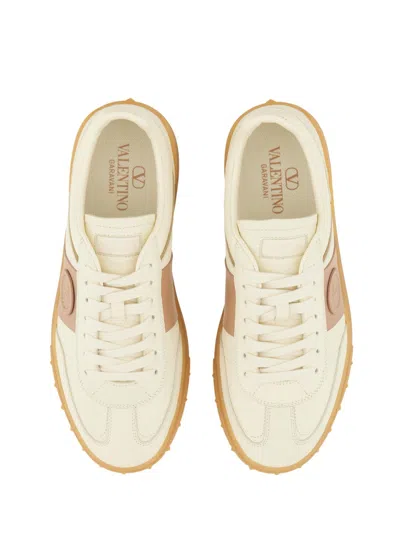 Valentino Upvillage Bicolor Stripe Low-top Sneakers In Neutral