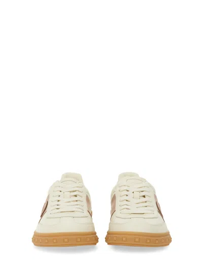 Valentino Upvillage Bicolor Stripe Low-top Sneakers In Neutral
