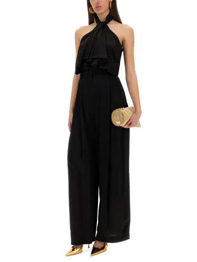 Nina Ricci High Rise Flared Cady Pants In Black