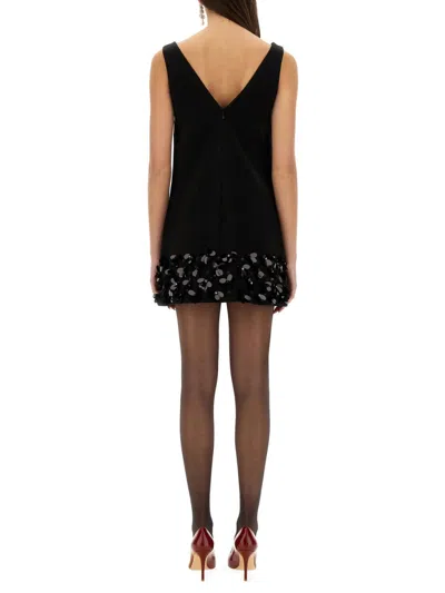 Self-portrait Sequined Crepe Mini Dress In Black