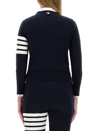 Thom Browne 4-bar Crewneck Sweatshirt In Blue