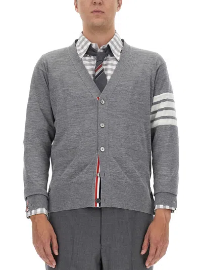 Thom Browne 4-bar Cardigan In Gray