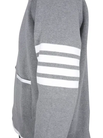 Thom Browne 4-bar Stripe Mini Cardigan In Gray