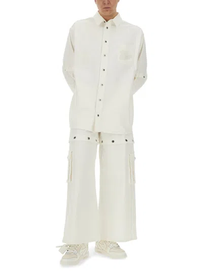 Off-white Off White Embroidered Overshirt In Multi
