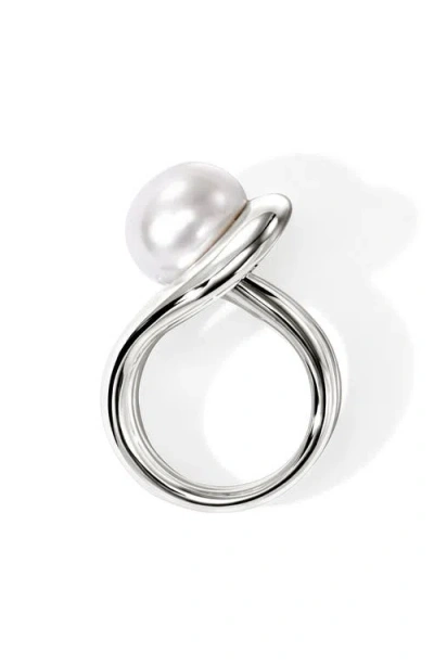 John Hardy Surf Silver Ring With Freshwater Pearl In Sterling Silver