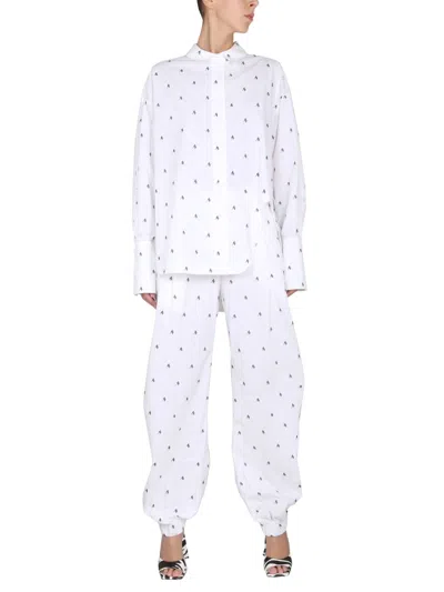Attico ''rey'' Black And White Long Pants In Gray