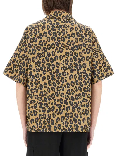 Aspesi Shirt Leopard Print Chest Pocket In Brown