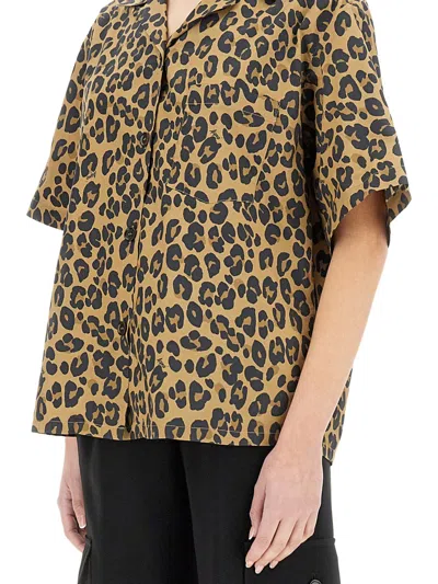 Aspesi Shirt Leopard Print Chest Pocket In Brown