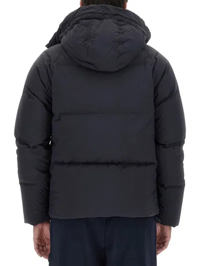 Ten C Quilted Hoodie Front Pockets In Blue