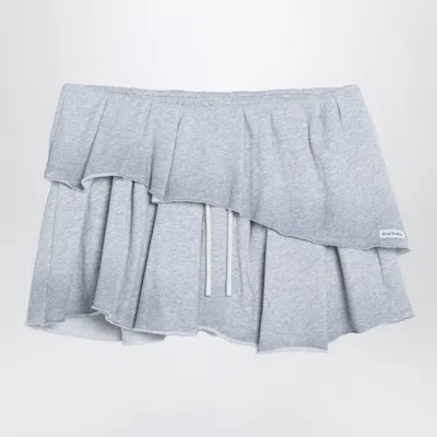 Acne Studios Mini Skirt With Ruffled Asymmetric Hem In Blue