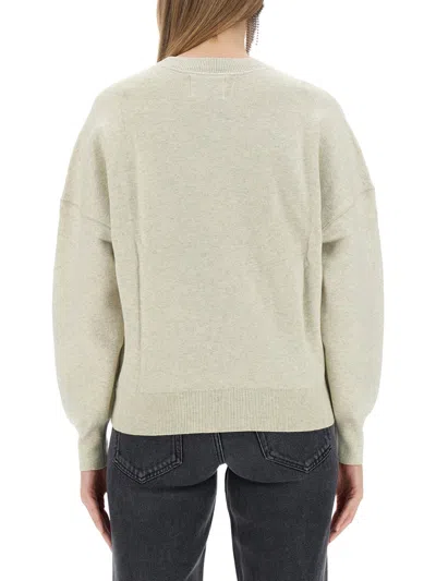 Isabel Marant Étoile Womens Light Grey Marisans Intarsia Cotton-blend Knitted Jumper