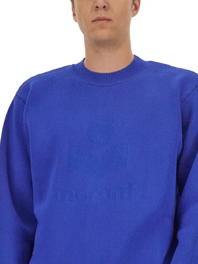 Isabel Marant Marant Textured Knit Ayler Sweater In Blue