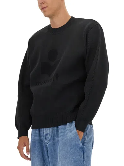 Isabel Marant Logo Intarsia Crewneck Sweater In Black