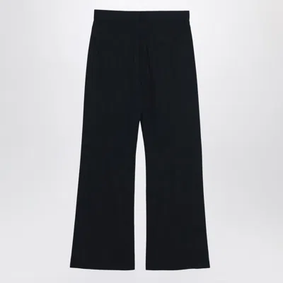 Acne Studios Navy Blue Pinstripe Trousers In Black