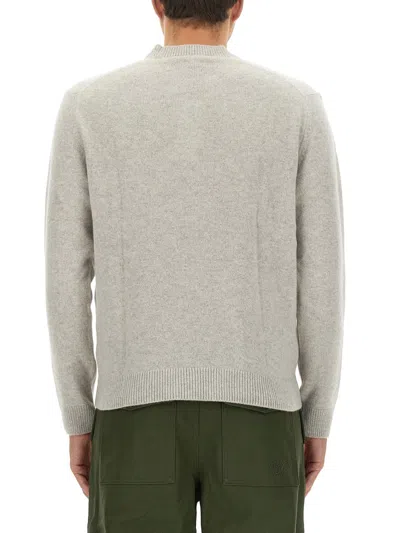 Maison Kitsuné Fox-patch Wool Jumper In Gray