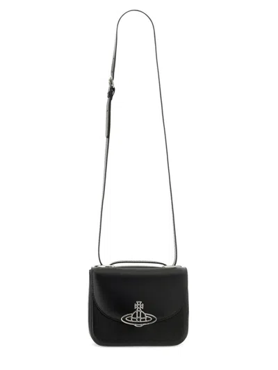 Vivienne Westwood Black Leather Linda Crossbody Bag