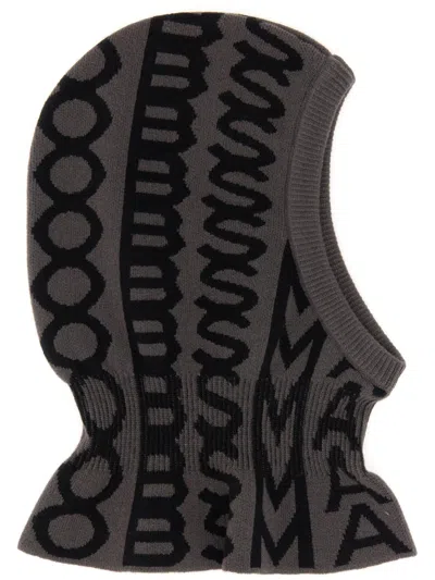Marc Jacobs Monogram Knitted Hat Graphic Pattern In Gray