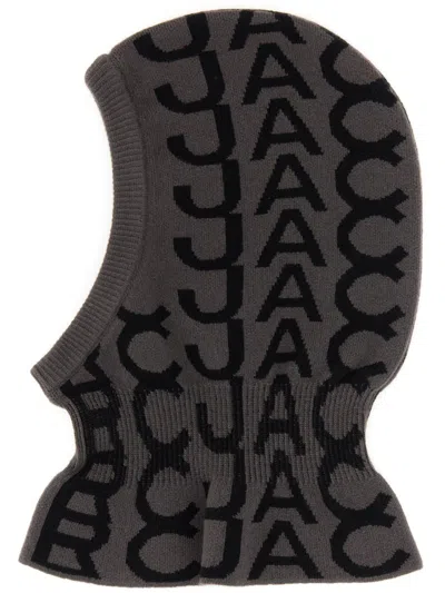 Marc Jacobs Monogram Knitted Hat Graphic Pattern In Gray