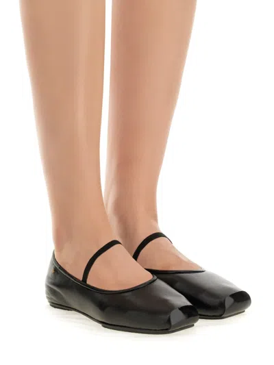 Tory Burch "runway" Square Toe Flat Sole Ballerina Shoes