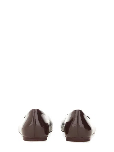 Ferragamo Ornament Hooks Ballet Flats In Brown