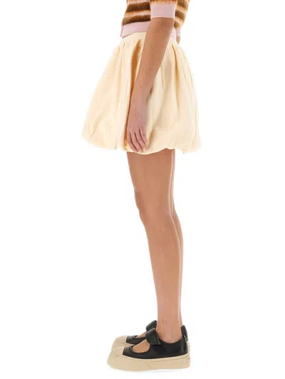Marni "air Balloon Pleated Elastic Waistband" Skirt In Neutral