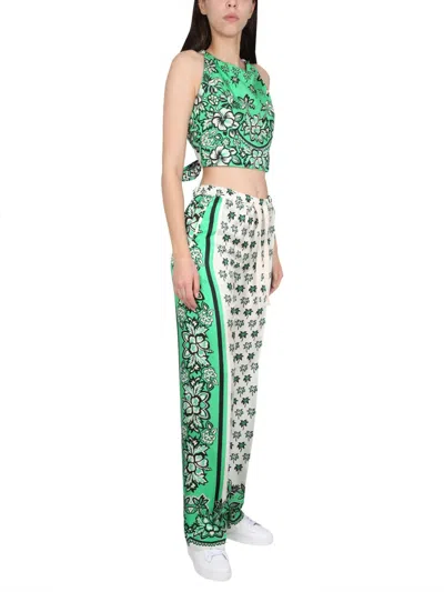 Red Valentino Bandanda Print Pants In Green