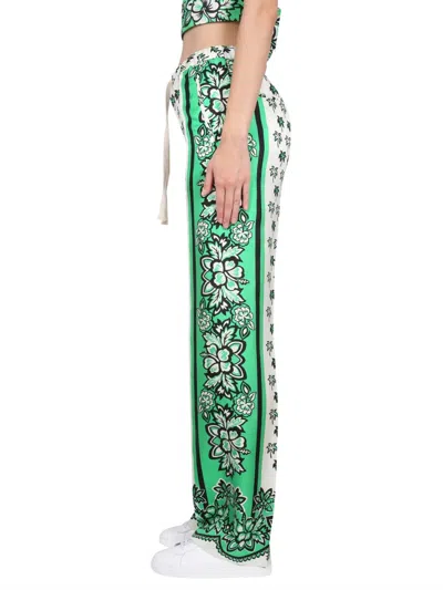 Red Valentino Bandanda Print Pants In Green