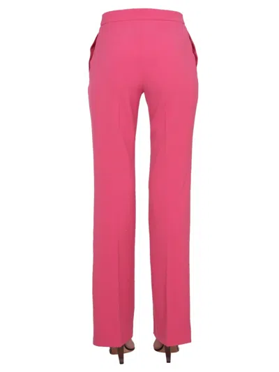 Moschino High-waisted Straight Leg Trousers With Belt Loops In Pink
