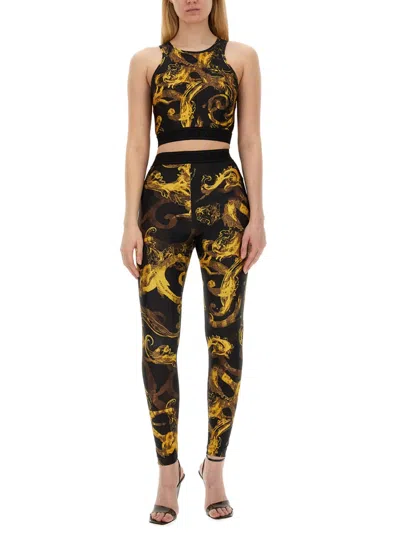 Versace Jeans Couture Baroque Print Top In Black