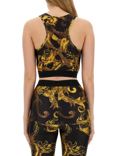 Versace Jeans Couture Baroque Print Top In Black
