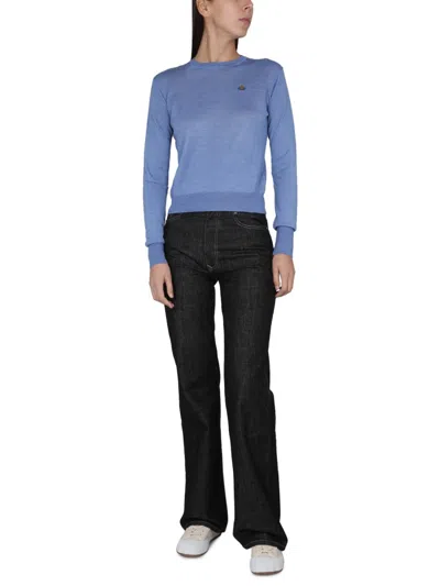 Vivienne Westwood Orb Embroidery Sweater In Blue