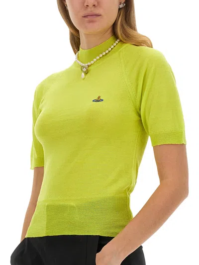 Vivienne Westwood Fitted Turtleneck Sweater In Lime Green