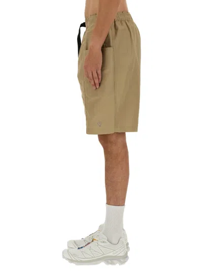 South2 West8 Belted Bermuda Shorts In Neutral