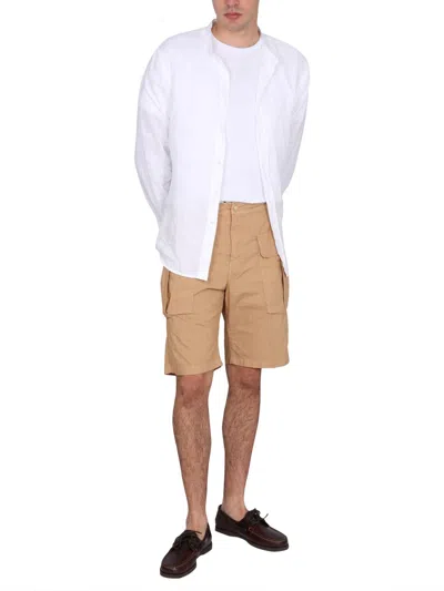 Aspesi Lou Bermuda Shorts Elastic Waistband In Neutral