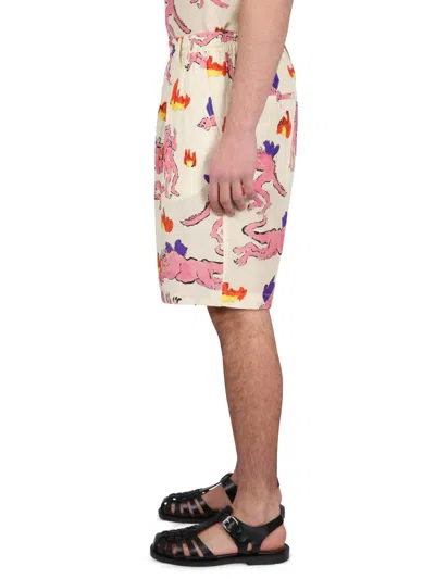 Marni Multicolor Printed Silk Bermuda Shorts In Multi