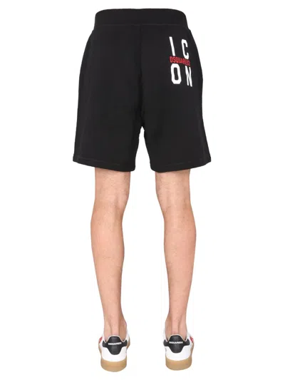 Dsquared2 Bermuda With Icon Print In Black