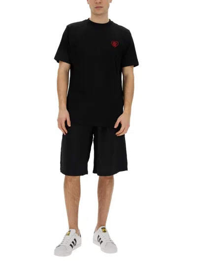 Family First Appliqué-logo Shorts In Black