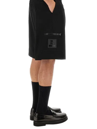 Moschino Bermuda With Logo In Black