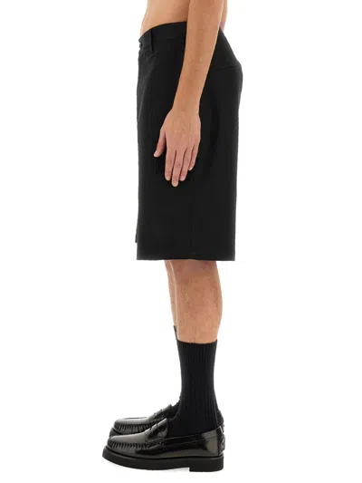 Moschino Bermuda With Logo In Black