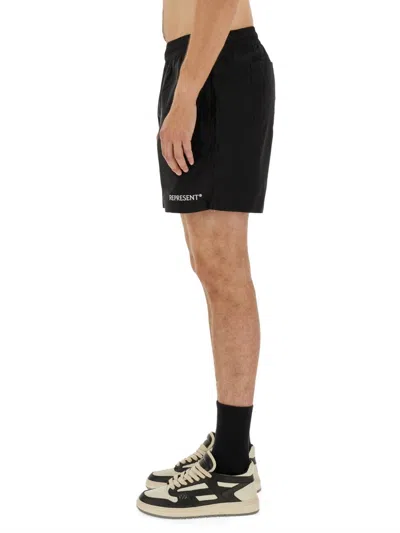 Represent Track Shorts In Black